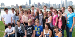 Gruppe von Chicagos Skyline
