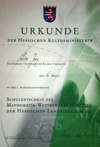 Lisas Urkunde